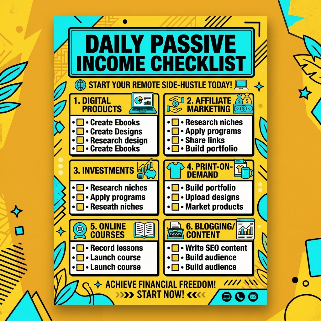 Daily Passive Income Checklist