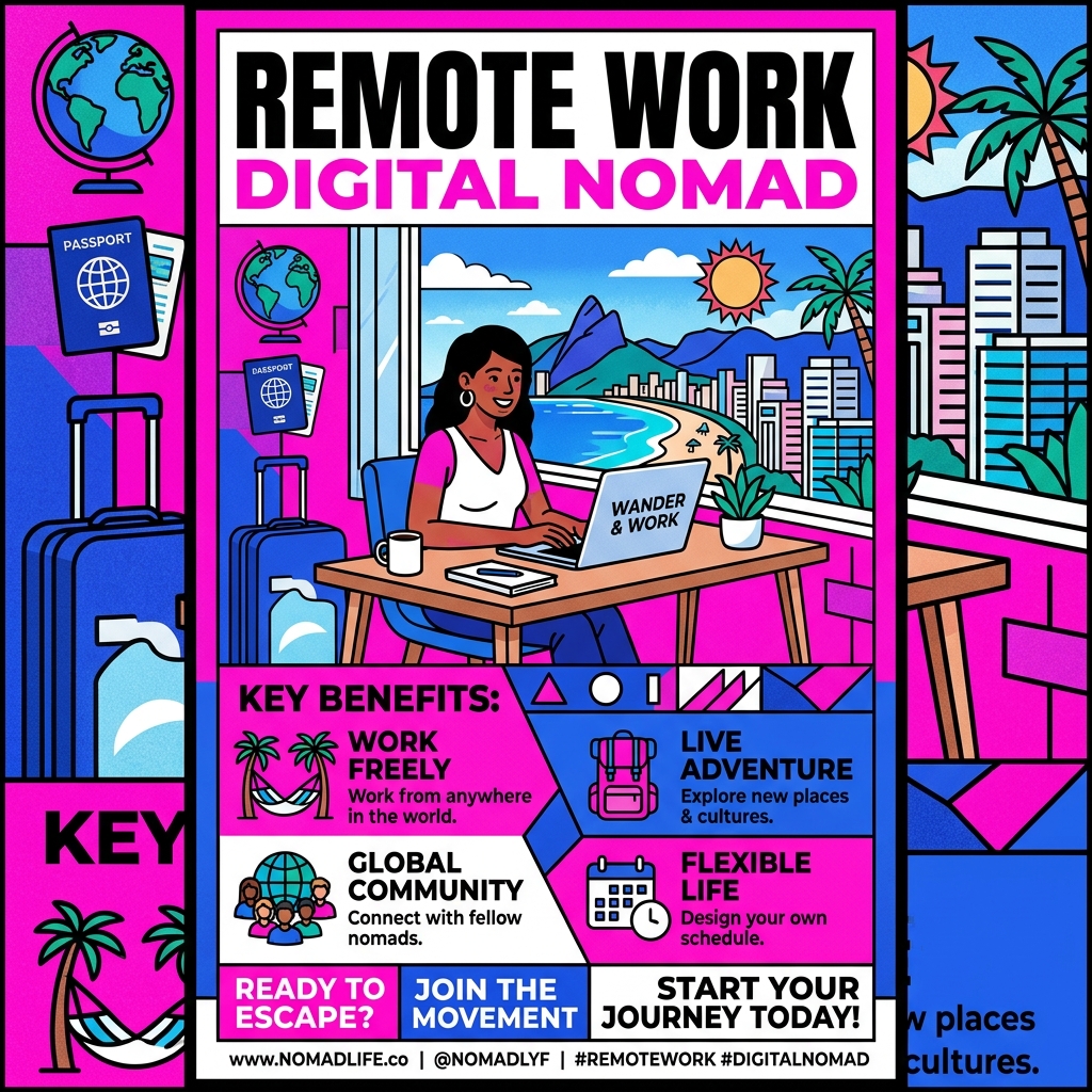 Digital Nomad Remote Poster